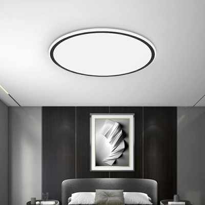 Contemporary Style Ceiling Lighting Black Silica Gel Bedroom LED Ceiling Mounted Fixture