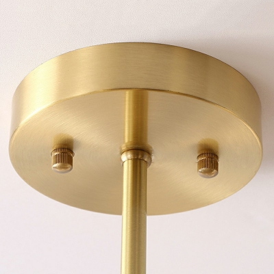 Industrial 3/4 Lights Bedroom Ceiling Flush Mount Light with Bare Bulb Metal Shade in Gold