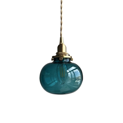 Industrial Style Globe Shade Pendant Light Glass 1 Light Hanging Lamp