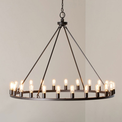 Industrial Style Round Wrought Iron Lighting 47