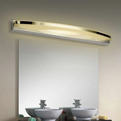 Modern Arcylic Vanity Light Fixture Arc Shape in Stainless-Steel Vanity Sconce for Bathroom