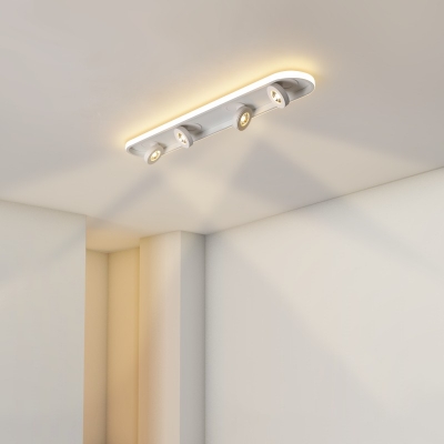 Modern Style Linear Aluminum Flush Light 3/4/5 Light LED Ceiling Light Fixture for Sitting Room