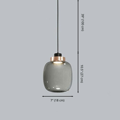 Modern Style Minimalisma Hanging Light Clear Glass Pendant Light for Bedroom