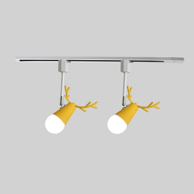 Modern Style Solid Wood Track Lighting Ideas Elk-shaped Lamps for Home Background Wall and Commercial Shop