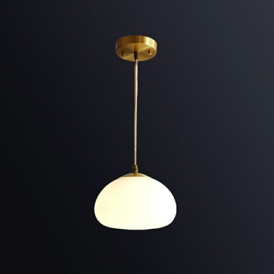 Modern Style White Glass Globe Hanging Light 1 Head Dining Room Pendant Light