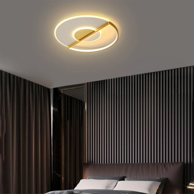 Round LED Ceiling Light Acrylic Shade Minimalism Dining Room Flush-mount Lamp