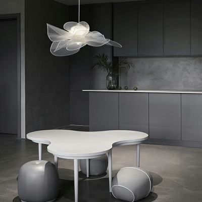 Simplicity LED Pendant Ceiling Light White Shaded Ceiling Suspension Lamp with Acrylic Shade