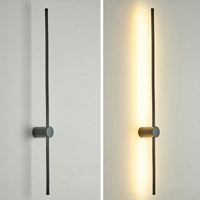 Simplicity Linear Flush Wall Sconce Metal Corridor LED Wall Mounted Lamp in Black for Bar