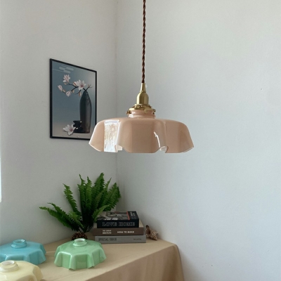 Single Light Flower Shape Bedroom Hanging Pendant Lights with Hanging Cord
