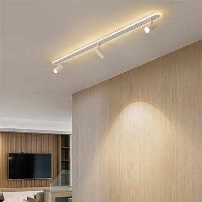 Warm Light LED Contemporary Ceiling Light Acrylic Shade Flush Mount Ceiling Light with Spotlight