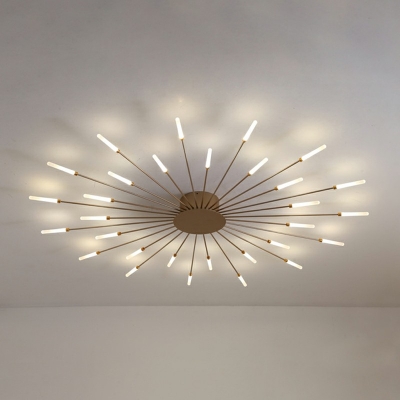 Acrylic Starburst Semi Mount Lighting Modern White Light LED Close to Ceiling Light