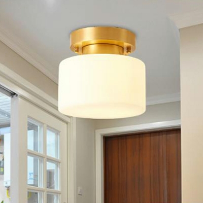 Brass Single Light Ceiling Lamp Colonialism Flush Mount Ceiling Light for Porch