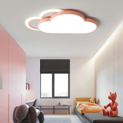 Cartoon Modern Cloud Flush Light Acrylic LED Ceiling Light 2.5 Inchs Height for Kid's Room Corridor