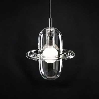 Clear Glass Lantern Pendant Light 9.5