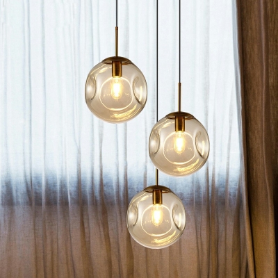 Designers Style Globe Pendant Light Glass Single Bulb Suspension Light for Bedroom