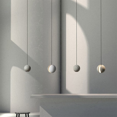Gray Cement Split Pendant Lighting Postmodern Ceiling Light for Bedroom