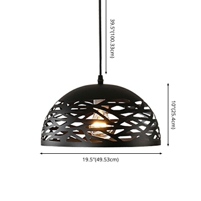Industrial Dome Shape Metallic Hanging Light Bar Coffee Shop Pendant Ceiling Lights