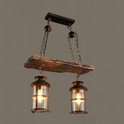 Industrial Pendant Light Creative Decorative Hanging Light for Restaurants Bar in Antique Wood