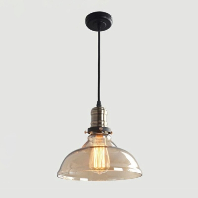 Industrial Style Single-Bulb Bottle Pendant Light Clear Glass Dining Room Hanging Light