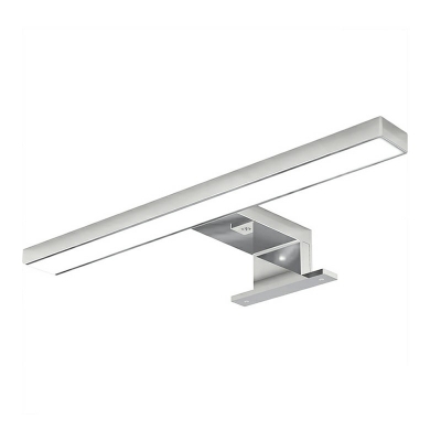 Linear Wall Mount Light Silver with Diffuser Arcylic Shade Integrated Led Vanity Light for Bathroom