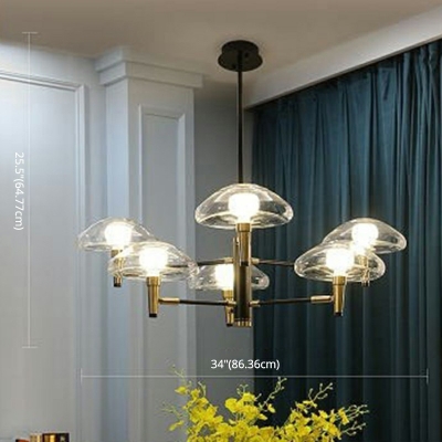 Minimalist Style Black Metal Shaded Pendant Lighting Fixture for Living Room
