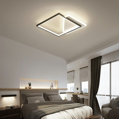 Modern Geometrical Acrylic Bedroom Flushmount Ceiling Light LED Flush Mount in Black-White