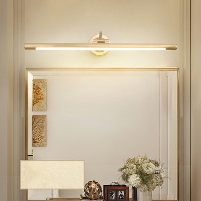 Modern Style Gold Mirror Cabinet Bathroom Wall Lights Metal Linear Shade LED Ambient Vanity Lighting