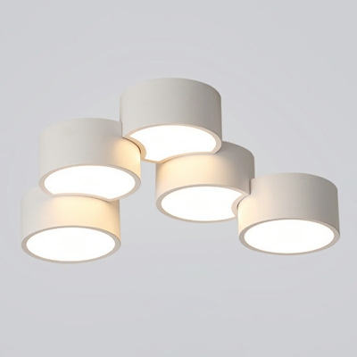 Modern Style LED Flush Mount Little Round Block Ceiling Light with Acrylic Shade for Bedroom