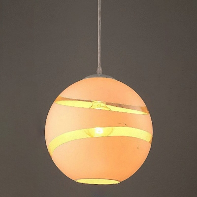 Postmodern Simple Single-Bulb Spherical Pendant Light Glass Dining Room Hanging Lamp