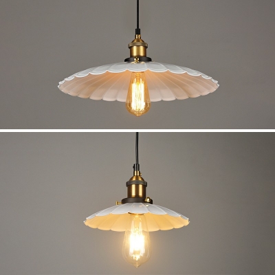 Scalloped Shade Single Pendant Light in Vintage Style for Dining Room Kitchen Restaurant
