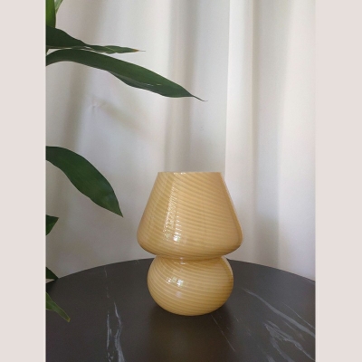 Single-Light Minimalist Style Torchiere Night Lamp Glass Living Room Table Light