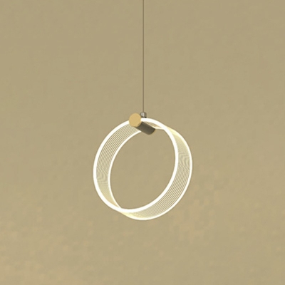 Single Light Nordic Style Hanging Light Acrylic Clear Ring Pendant Light for Bedside