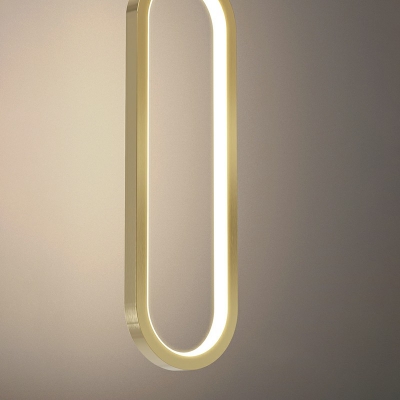 2 Lights LED Hanging Light Oval Metal Acrylic Pendant Light for Bedroom