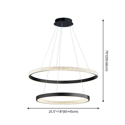 Acrylic Ring Pendant Chandelier Minimalist Restaurant Living Room Hanging Lamps