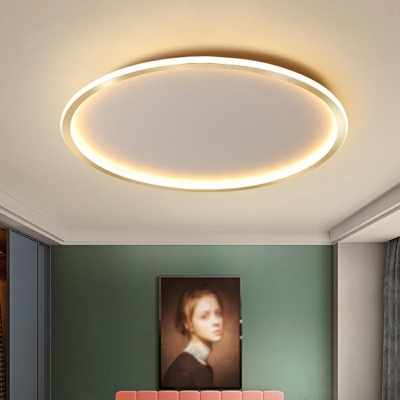 Aluminum Circular Flush Lighting Nordic Style LED Flush Mount Suction Lamp 2 Inchs Height for Study Room