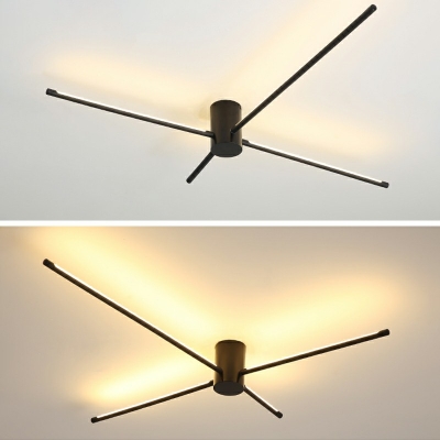 Arcylic Crossed Line Semi Flush Mount Ceiling Light Simplicity LED 5.5 Inchs Height Flush Ceiling Light Fixture