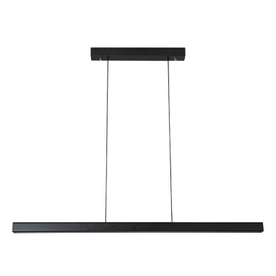 Contemporary Black LED Linear Acrylic Island Ceiling Light for Kitchen Dining Room