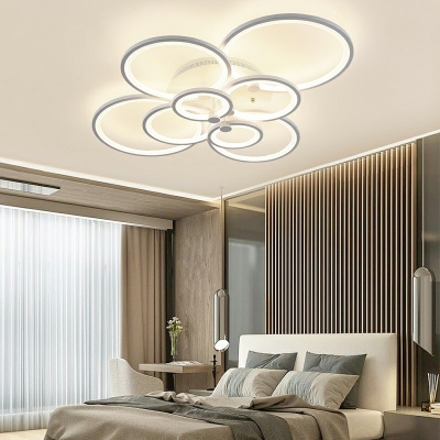 Contemporary Simplicity Acrylic LED Ceiling Light Overlapping Circles Design for Living Room