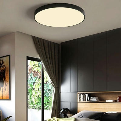 Disk Ceiling Mounted Fixture 2 Inchs Height Macaron Acrylic White Light LED Flush Light for Bedroom