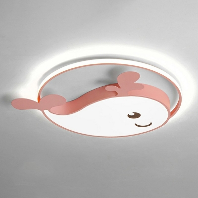 Kindergarten Cute Cartoon Whale Acrylic LED Ceiling Light for Girls Boys Room