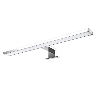 Metallic Bar Vanity Mirror Light Contemporary LED Rotatable Wall Mount Lamp in Chrome