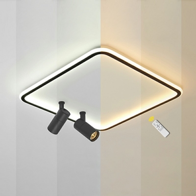 Modern Black/White Close to Ceiling Light 6 Lights Geometric LED Flush Mount Light for Living Room
