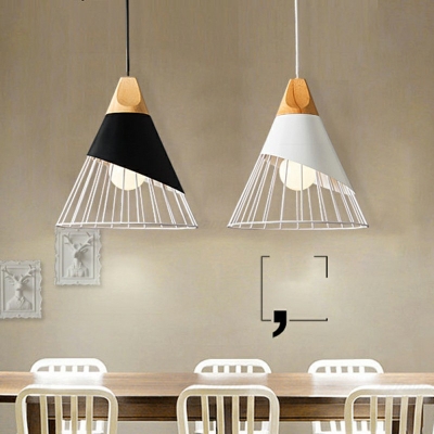 Nordic Style 1 Light Metal Wire Cage Pendant Lamp Hanging Lights for Dining Room
