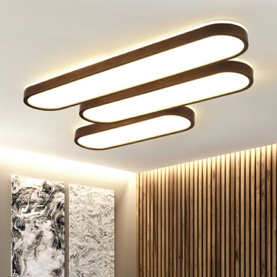 Oval Flushmount Lighting Minimalism Acrylic LED Flush Ceiling Light in Dark Brown