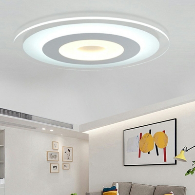 Round Flush Mount Lamp Modern Acrylic Bedroom 16.5