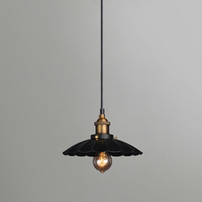 Scalloped Shade Single Pendant Light in Vintage Style for Dining Room Kitchen Restaurant