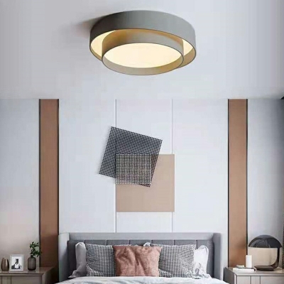 Simplicity Double Circle Metal Flush Mount Ceiling LED Living Room Flush Mount Lighting