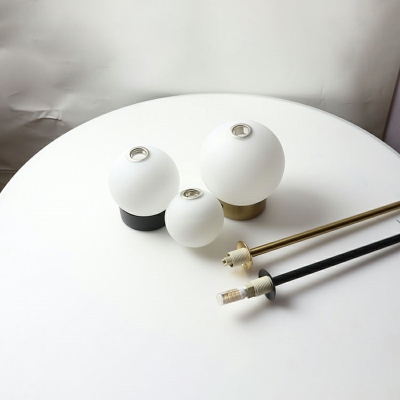 White Globe Pendant Light Fixture Contemporary Single Head Suspension light with 39