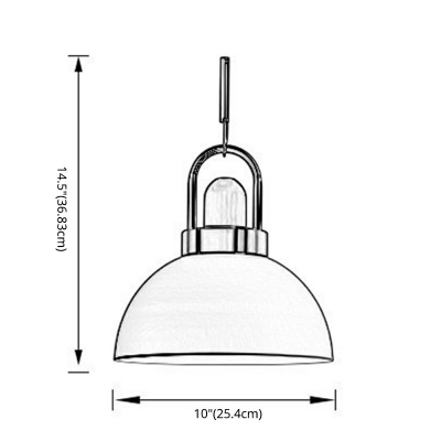 1-Light Hanging Pendant Lamp Dome Shape Macaron Aluminum Light with Handle