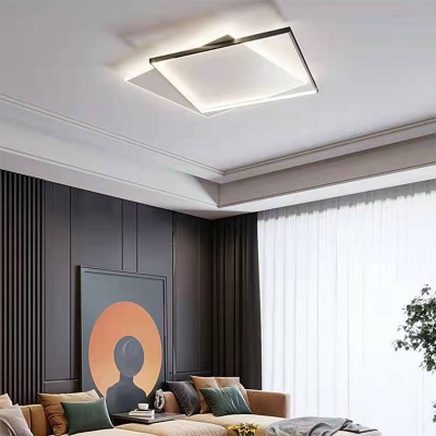 Arcylic Square Shape Flush Light Modern Style Black and White LED Flush Ceiling Light Fixture